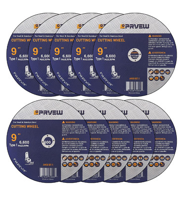 10-Pack Cut Off Wheels 9-Inch, 9''x0.075''x7/8'' Quality Cutting Disc, Metal & for