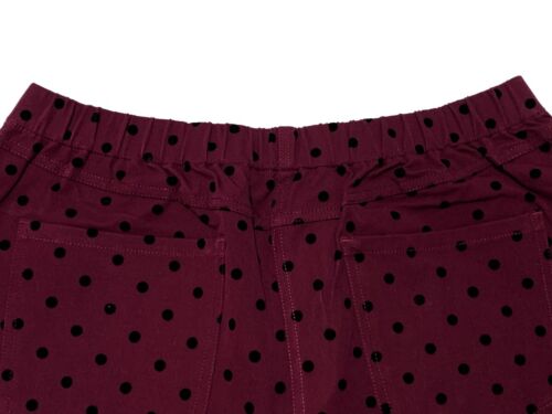 Isaac Mizrahi QVC, Burgundy Polka Dot Pull-On Stretch Ankle Pants, size 14P - Picture 3 of 5