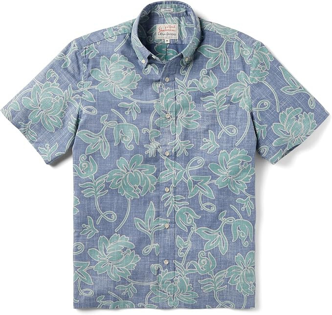 Мужская классическая гавайская рубашка Aloha в цветочек от Reyn Spooner Blue Horizon 2XL 110 долларов США 13390₽