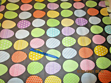 EASTER FABRIC - EGGS ON BLACK - COTTON - BY THE YARD