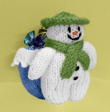 KNITTING PATTERN - Christmas Snowman Sweet Pot - holds choc orange