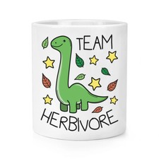 Team Herbivore Dinosaur Makeup Brush Pencil Pot Vegan Vegetarian Joke Healthy