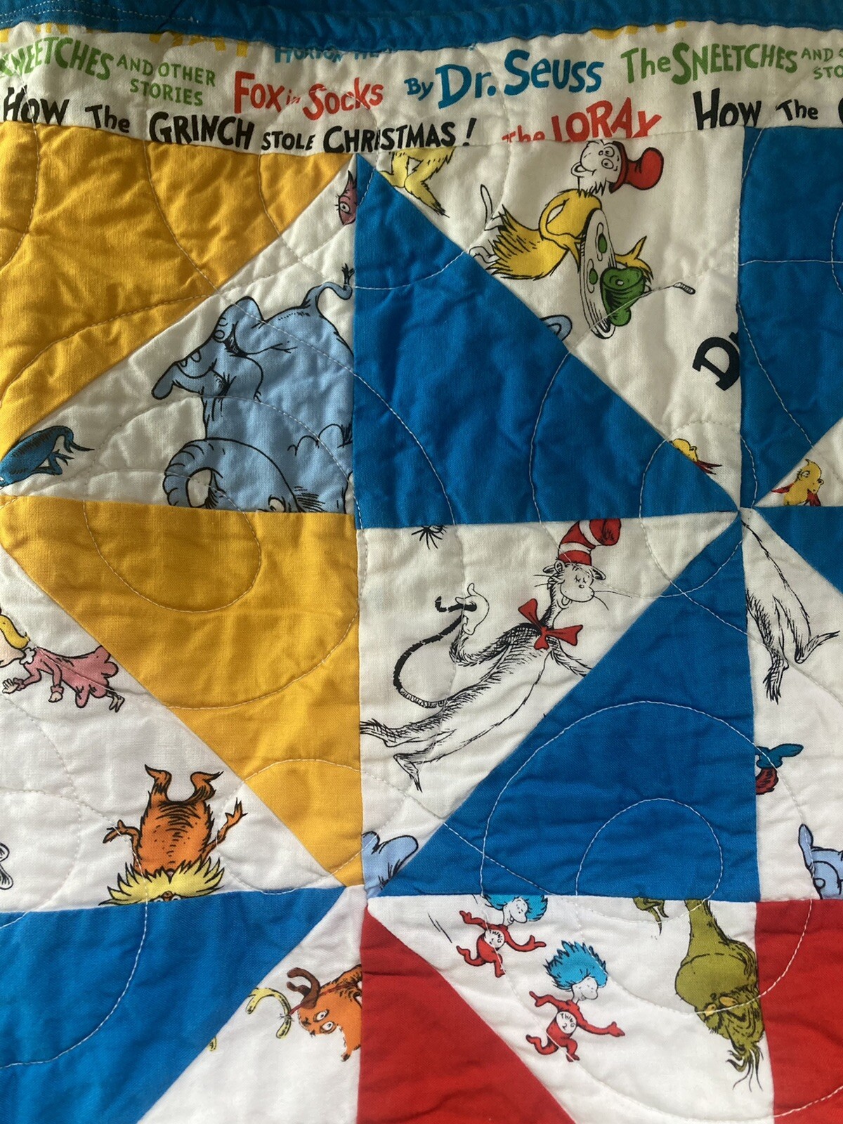 PONY Trapunta coperta culla bambini Dr. Suess gatto nel cappello Grinch asilo classico