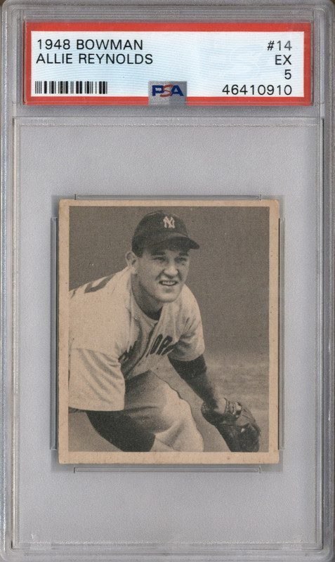 1948 Bowman #14 Allie Reynolds PSA 5