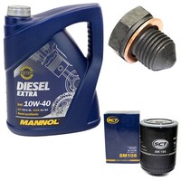 MotoröL Set 10W40 5 Liter + ÖLfilter SM 108 + Schraube FüR Audi 80 100 VW Vento