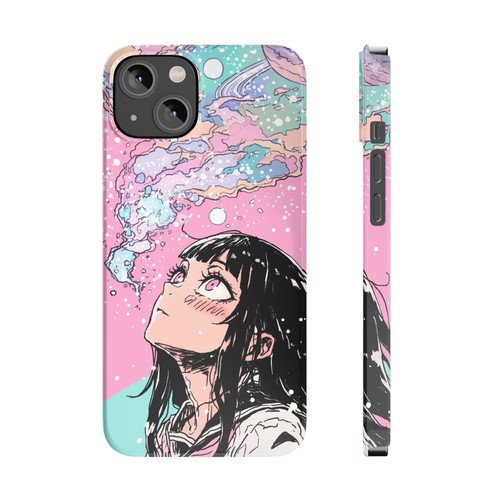 Anime Stargazing Phone Case, Slim Space iPhone Cover, Kawaii Manga Cute Girl - Picture 10 of 49