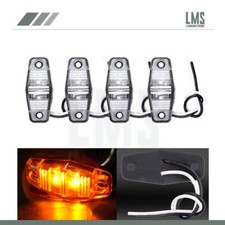 4x 2.5 Clear Lens Amber Led Light Universal Clearance Side Marker Trailer