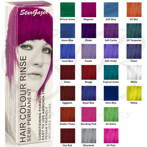 STARGAZER Semi Permanent Dye Ammonia Free Hair Colour Rinse 70ml *CHOOSE SHADE* - Picture 1 of 32