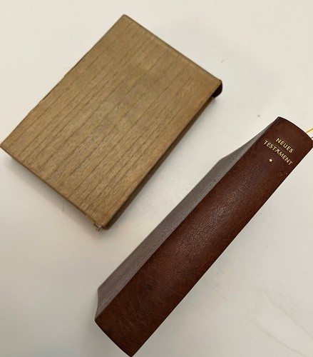 "NEUES TESTAMENT"" 1950 ledergebundenes deutsches Neues Testament!" Selten & Sammlerstück! - Bild 4 von 12