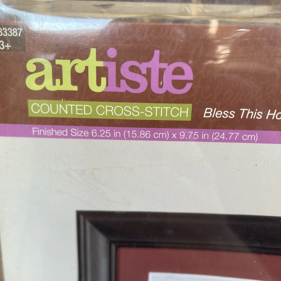 Zweigart Artiste BLESS THIS HOME Counted Cross Stitch Embroidery kit Foto 3 de 4