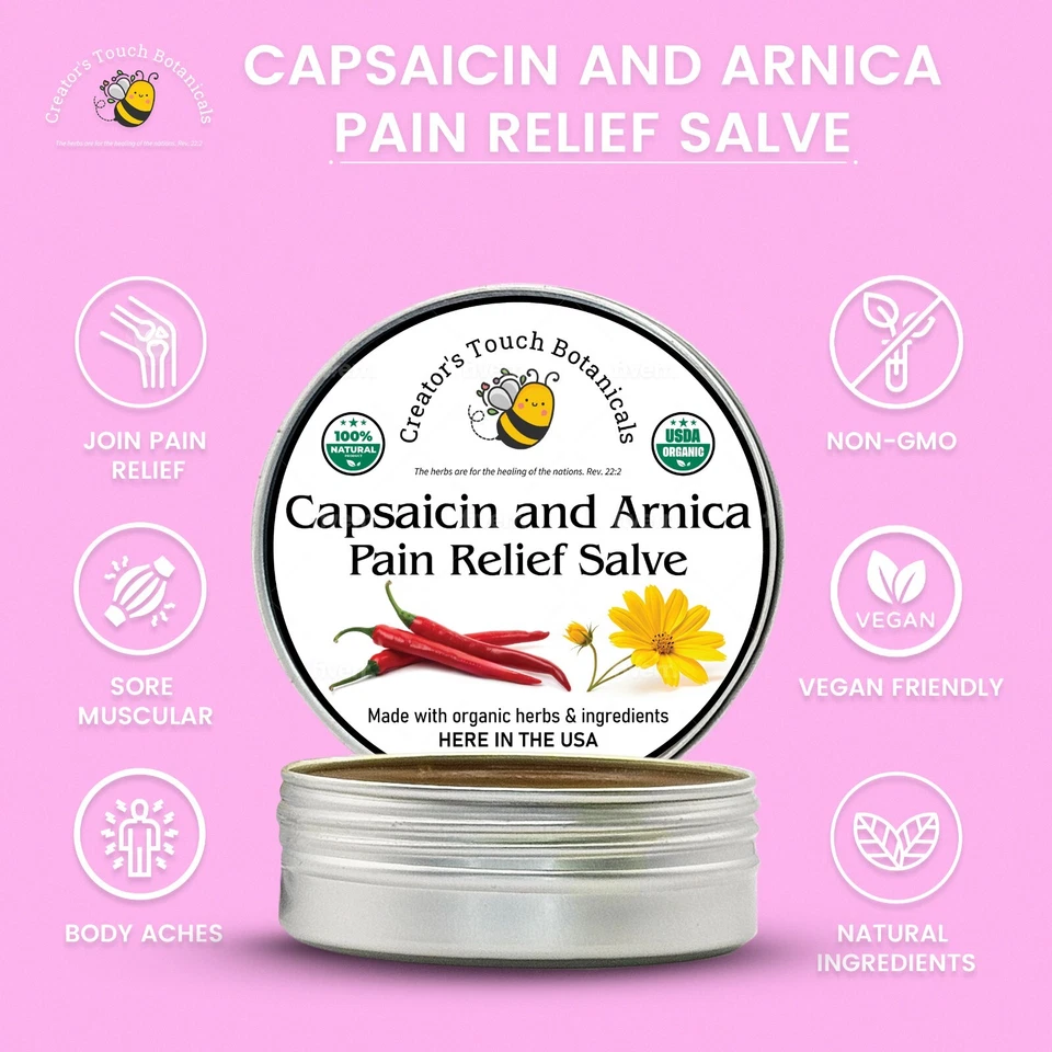 Ungüento de árnica de capsaicina - dolor en las articulaciones y frotamiento muscular - 2 oz, 4 oz Foto 2 de 4