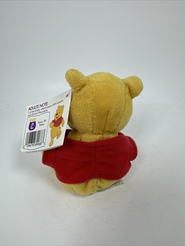 Disney Winnie the Pooh Bean Bag Amico Peluche Camicia Rossa 6" Disney Store Nuovo con etichette - Foto 3 di 5