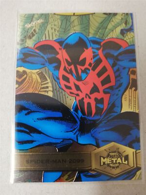 Spider-Man Marvel Metal Universe Light FX Gold Base Card #184 Spider-Man 2099