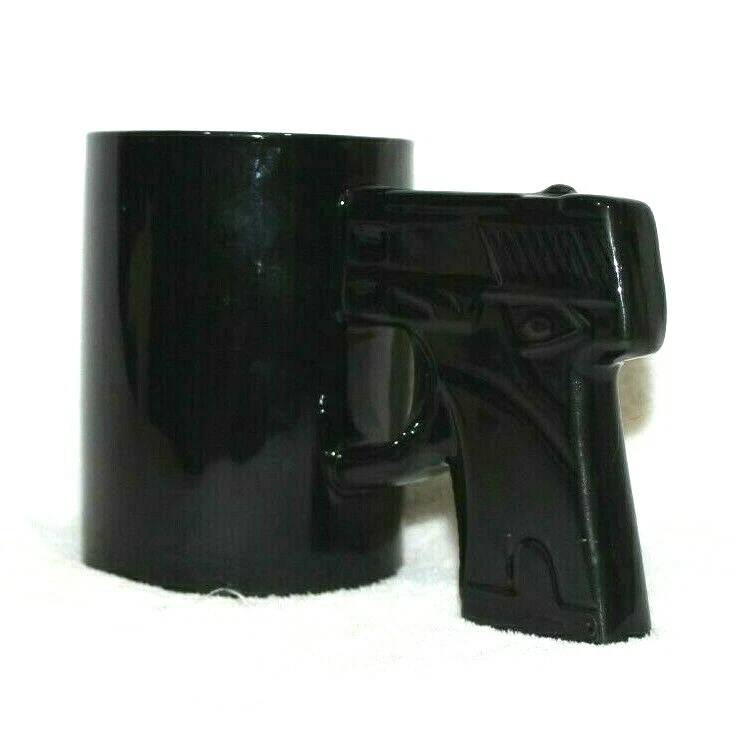 Big Mouth Toys The Gun Mug Pistol Shape Design Holds 12 oz Coffee Tea Black - Image 2 of 4