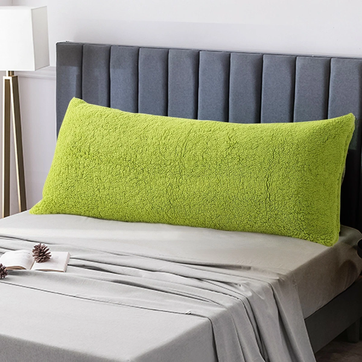Reafort Ultra Soft Sherpa Body Pillow Cover Case with Zipper