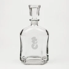 Snowman Deep Etched Crystal Whiskey Decanter