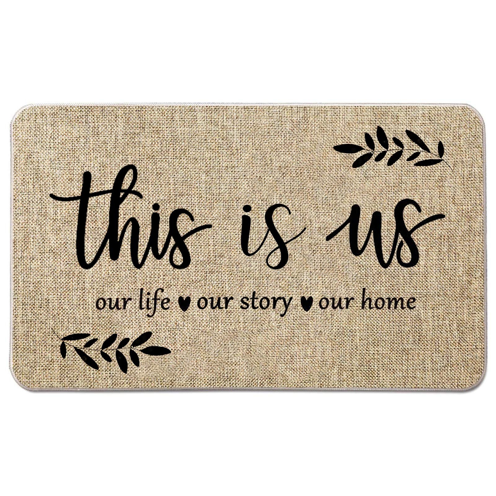 Welcome Mats for Front Door Rustic Farmhouse This is Us Door Mat Quote Floor ...
