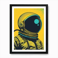 Astronaut In A Helmet In Pop Art St Framed Wall Art Poster Canvas Print Picture
