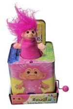 2006 Good Luck Trolls Jack In The Box Pink Hair Toy Schylling Works w Box