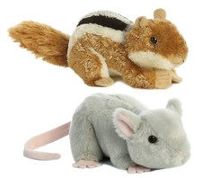 CHIPMUNK  MOUSE Mini Flopsie 7" Stuffed Animal Plush by Aurora