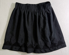BCBG Generation Black Skirt Womens Small Elastic Waist Flowy Mesh Trim