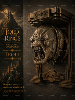 Lord of The Rings LOTR Troll Like 5x5 Top Floating Wall Shelf Collectible