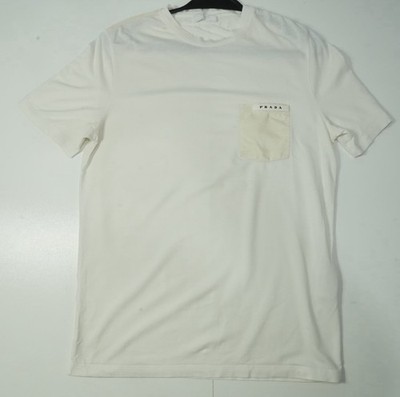 PRADA Milano T-Shirt weiß Tasche Logo Herren XS 