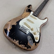 Vintage ST Brown chitarra elettrica giallo battipenna manico acero SSS pickup