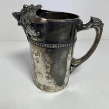 1870’s James W. Tufts Quadruple Plate Silverplate Lion Spout Pitcher