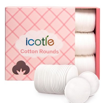 100% Pure Cotton Round Pads for Face (210), Lint-Free Makeup Remover Pads