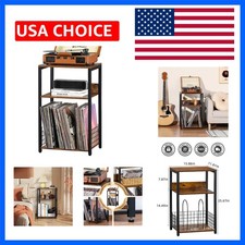 3 Tier End Table,Record Player Stand with Storage Up to 100 Albums,Turntable ...