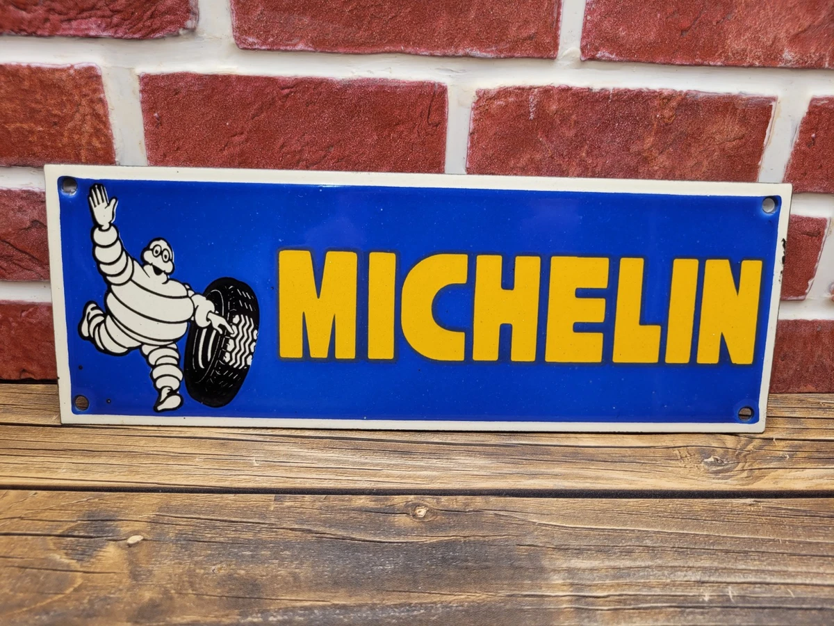 Plaque Métal émaillé Michelin – Bibendum – Vintage – 20x30 Cm – Réédition