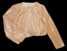 Sequined Blazer Jacket M in Peachy Beige