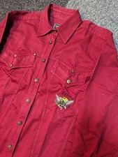 Versace Jeans Western Shirt Medusa Size S Red 100% Cotton One Point men's U5829