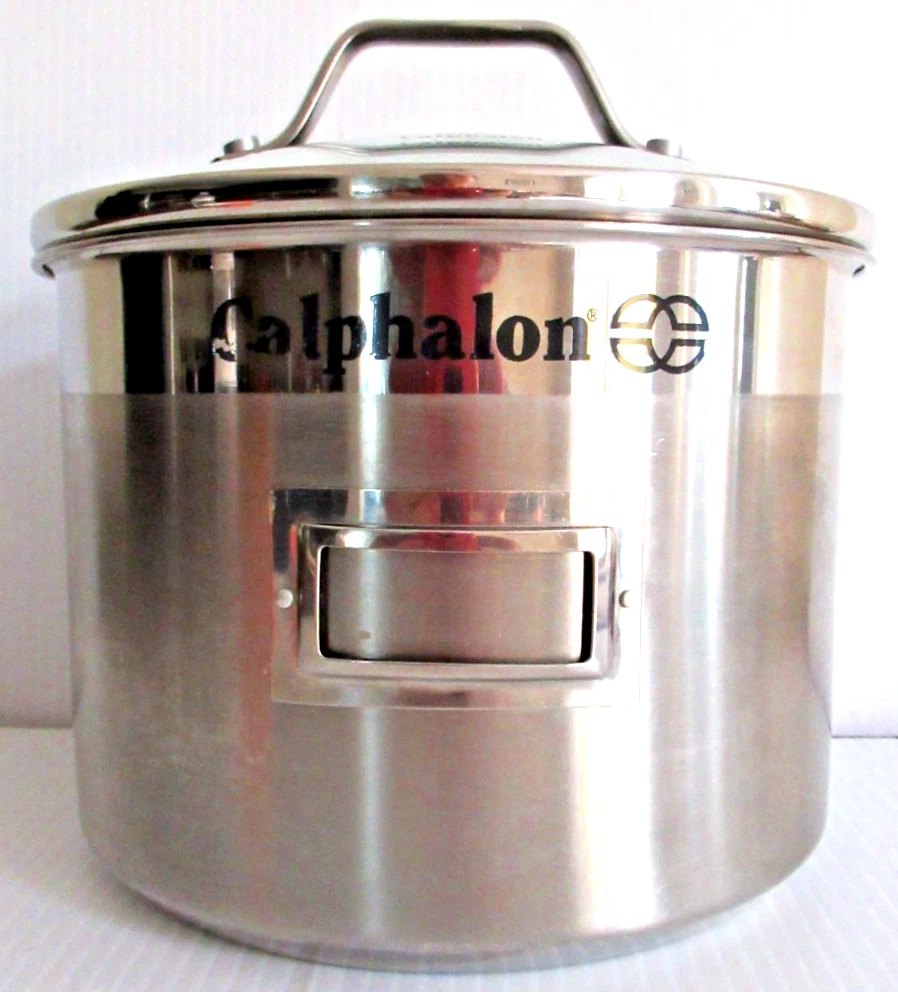 CALPHALON "STAINLESS-STEEL STORAGE CANISTER + AIRTIGHT GLASS LID"~*2.5QT / 80oz*