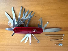 Victorinox Swiss Army Knife Swiss Champ Ruby Red 91mm w/24 Tools Nice