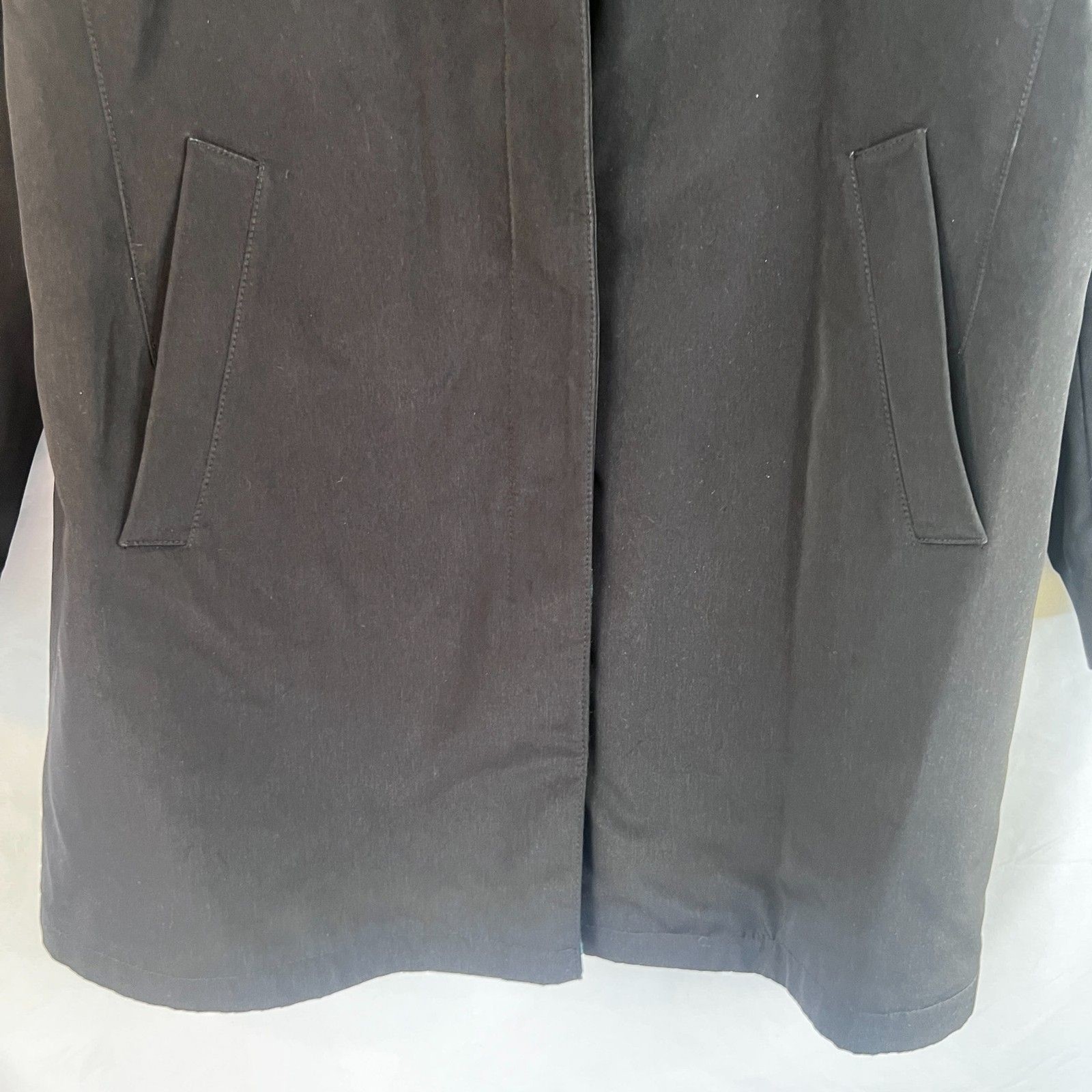 Talbots Black Basic Lightweight Short Trench Jack… - image 4