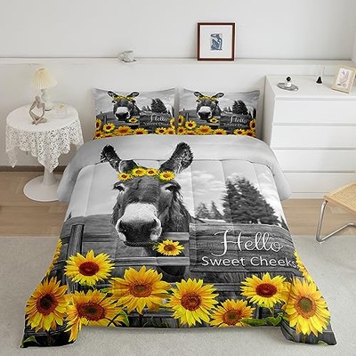  Donkey Comforter Set Size Funny Farm Animal Donkey Bedding 3 King Multi 40