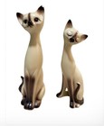 Vintage Napco Japan Large Tall Porcelain Siamese Cats (Pair) Made In Japan MCM — photo 1