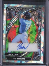 2026 Leaf Baseball Nation Slater De Brun Cracked Ice Auto #/25
