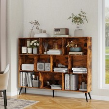 10 Cube Bookshelf Wooden 3 Tier Open Shelf Bookcase Display Shelf Home Office