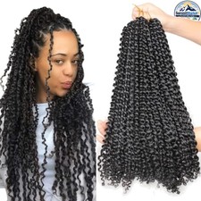 Passion Twist Crochet Braiding Hair 1B 18 in 2 Pack Water Wave Synthetic