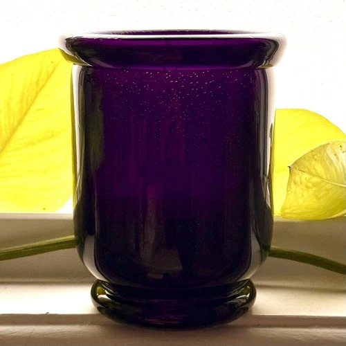 Vintage Amethyst Purple Controlled Bubble BLENKO Glass Vase Hand Blown 6” HEAVY