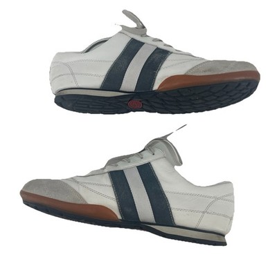 STEVE MADDEN Soccet Shoes Mens 11 Leather Upper White Blue Stripe *Read*