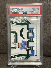 🔥LADD MCCONKEY 2024 FLAWLESS ROOKIE SHOWCASE PATCH EMERALD RC 1/5 PSA 10