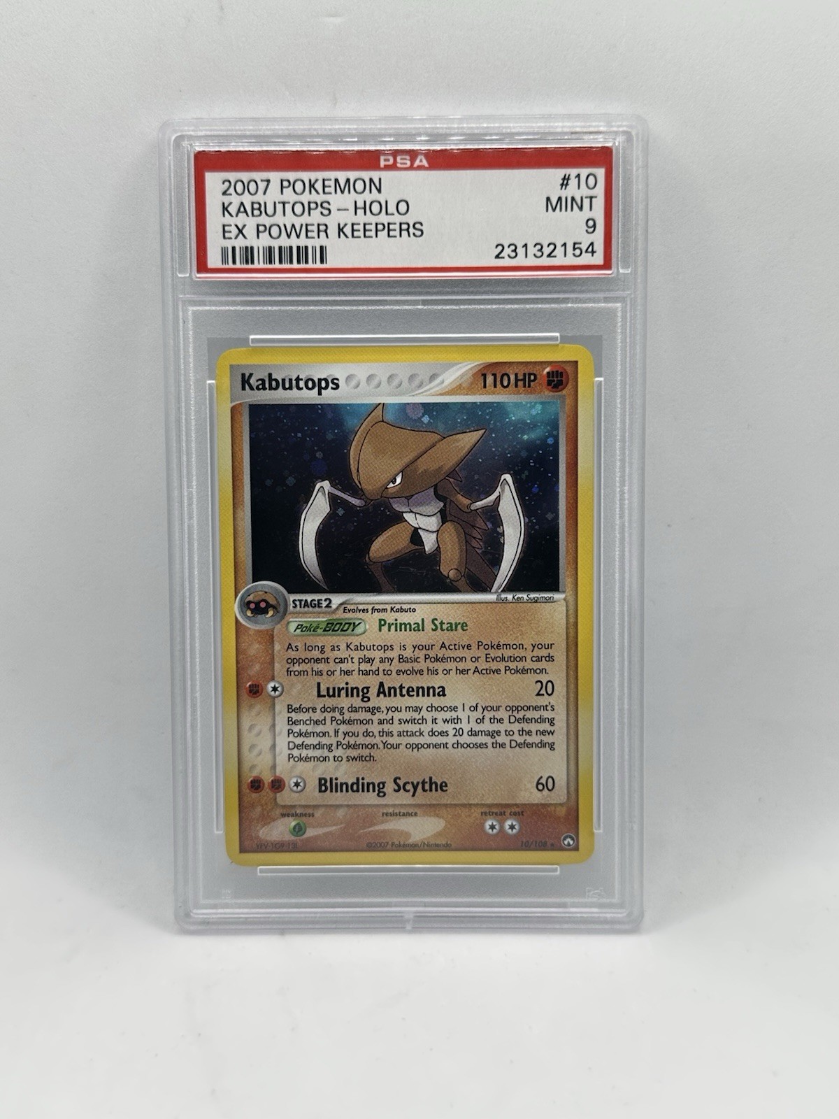 PSA 9 MINT Kabutops ex Power Keepers Holo Rare Pokemon Card 10/108 Sugimori
