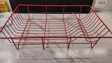 Vintage Red MetalDish Rack Sink Drainer Display Plate Rack Dry Rack