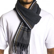 Alpine Swiss Mens Plaid Scarf Soft Winter Shawl Lightweight Cold-Weather Gear