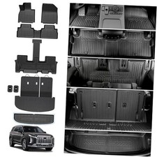 Floor Mats for 2020-2024 2025 Hyundai Palisade 7/8 Black Floor Mats Set
