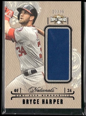 2014 Topps Triple Threads Relic /36 Bryce Harper #UJR-BHA Philadelphia Philies